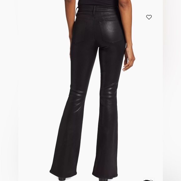 BNWOT Frame Le High Flare Coated Noir Jean size 30 - Picture 5 of 9
